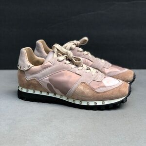 VALENTINO Blush Pink Rockstud Camo Sneakers 38